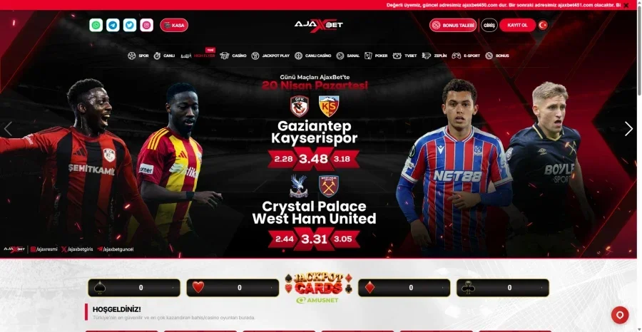 Ajaxbet arayüz görüntüsü