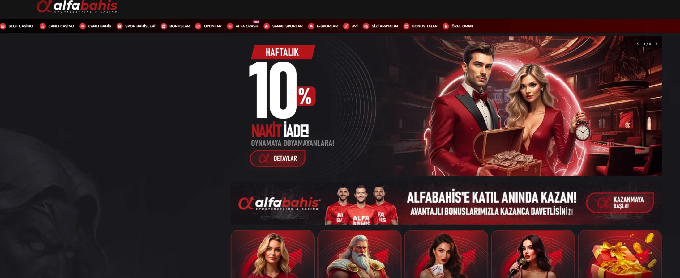 Alfabahis arayüz görüntüsü