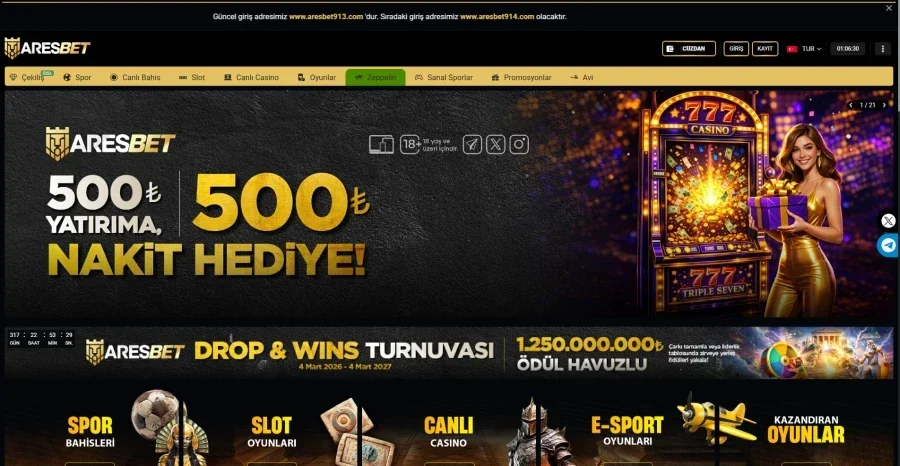 Aresbet arayüz görüntüsü