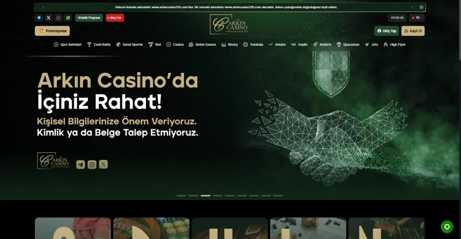Arkın Casino arayüz görüntüsü
