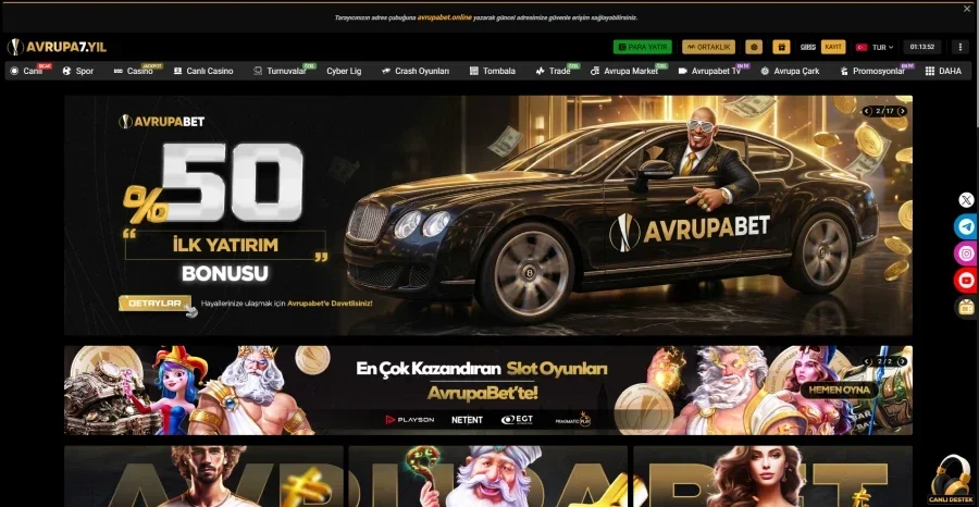 Avrupabet arayüz görüntüsü