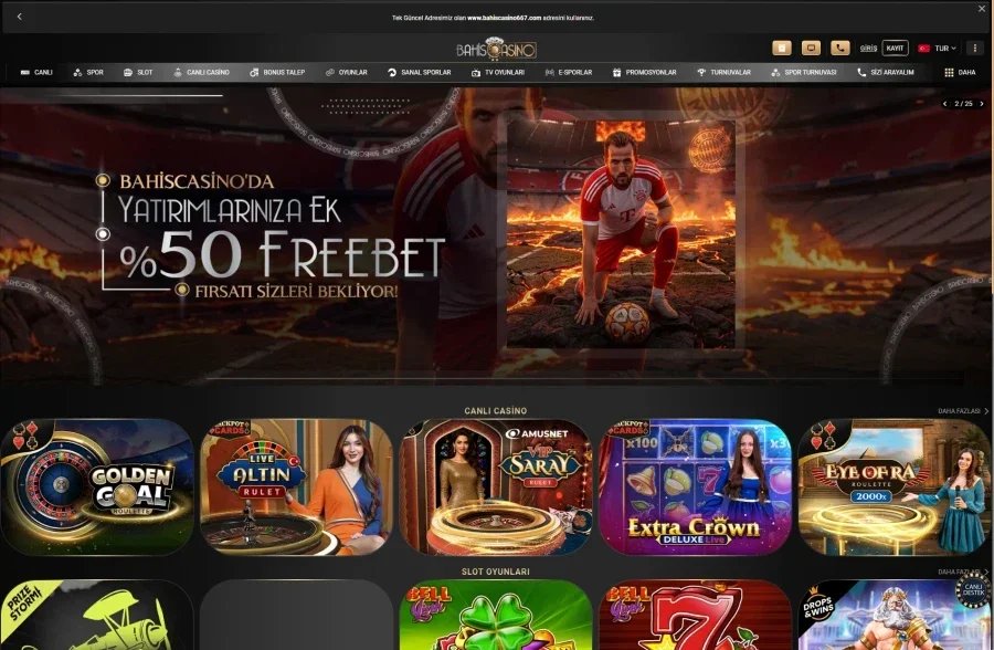 Bahiscasino arayüz görüntüsü