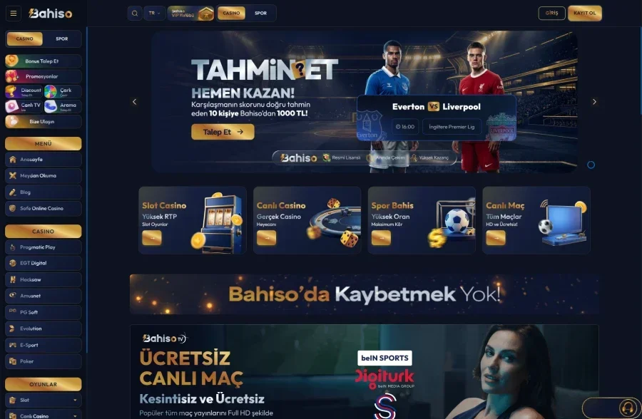 Bahiso arayüz görüntüsü