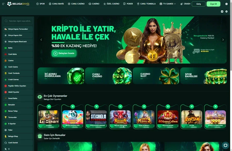 Belugabahis arayüz görüntüsü