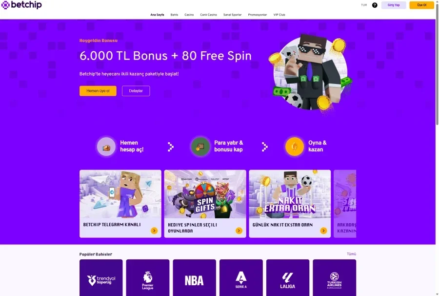 Betchip arayüz görüntüsü
