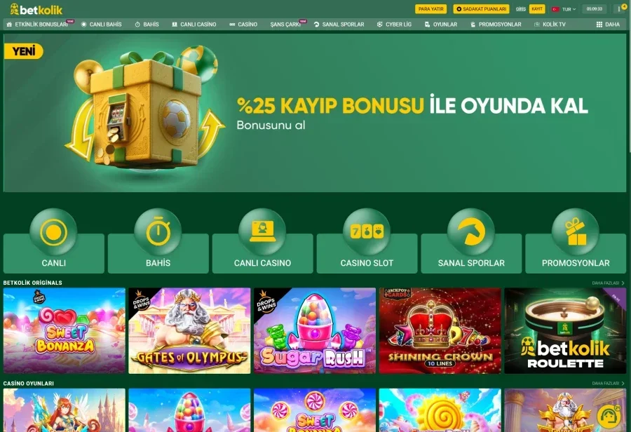 Betkolik arayüz görüntüsü