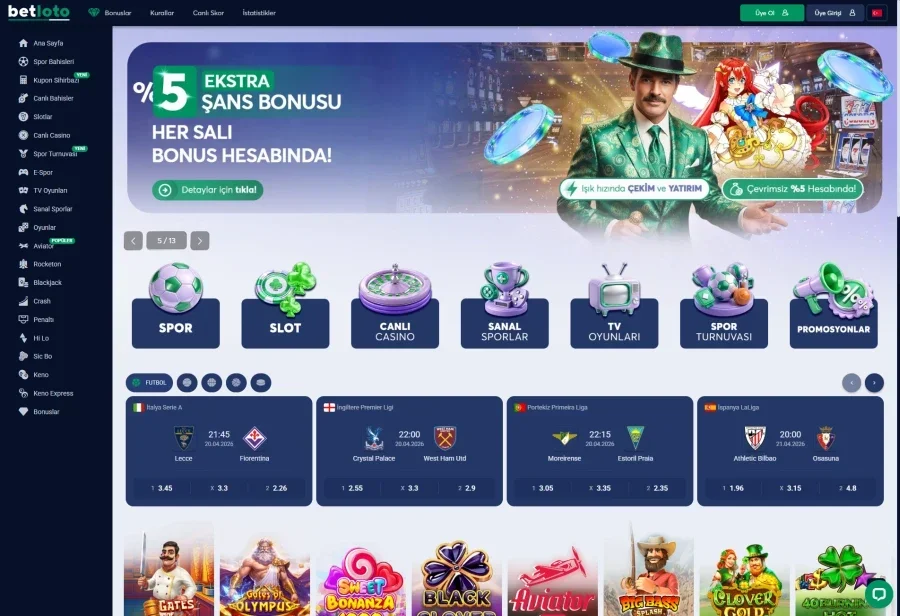 Betloto arayüz görüntüsü