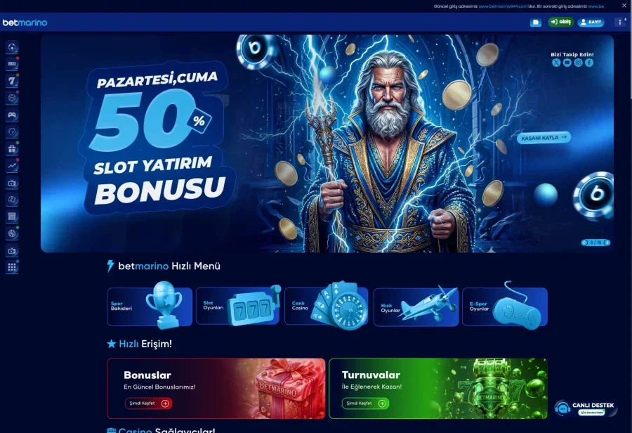 Betmarino arayüz görüntüsü