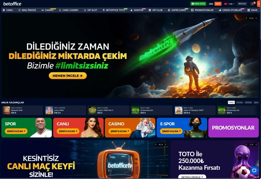 Betoffice arayüz görüntüsü