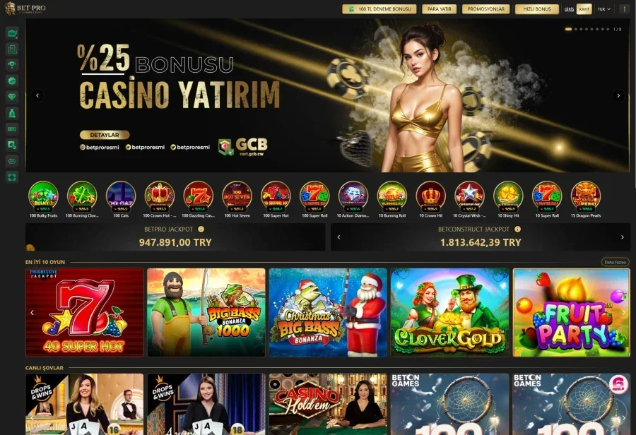 BetPro arayüz görüntüsü