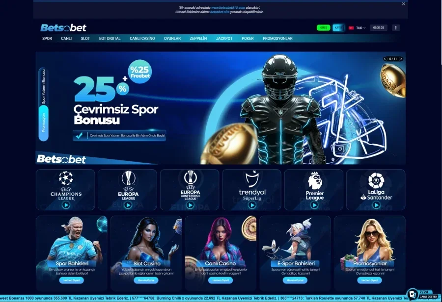 Betsobet arayüz görüntüsü