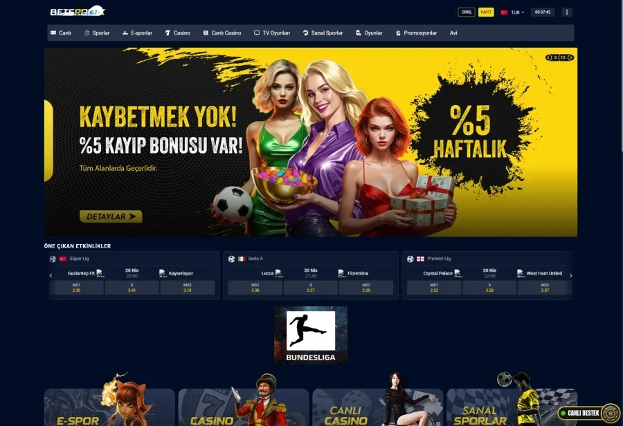 Betsrolex arayüz görüntüsü
