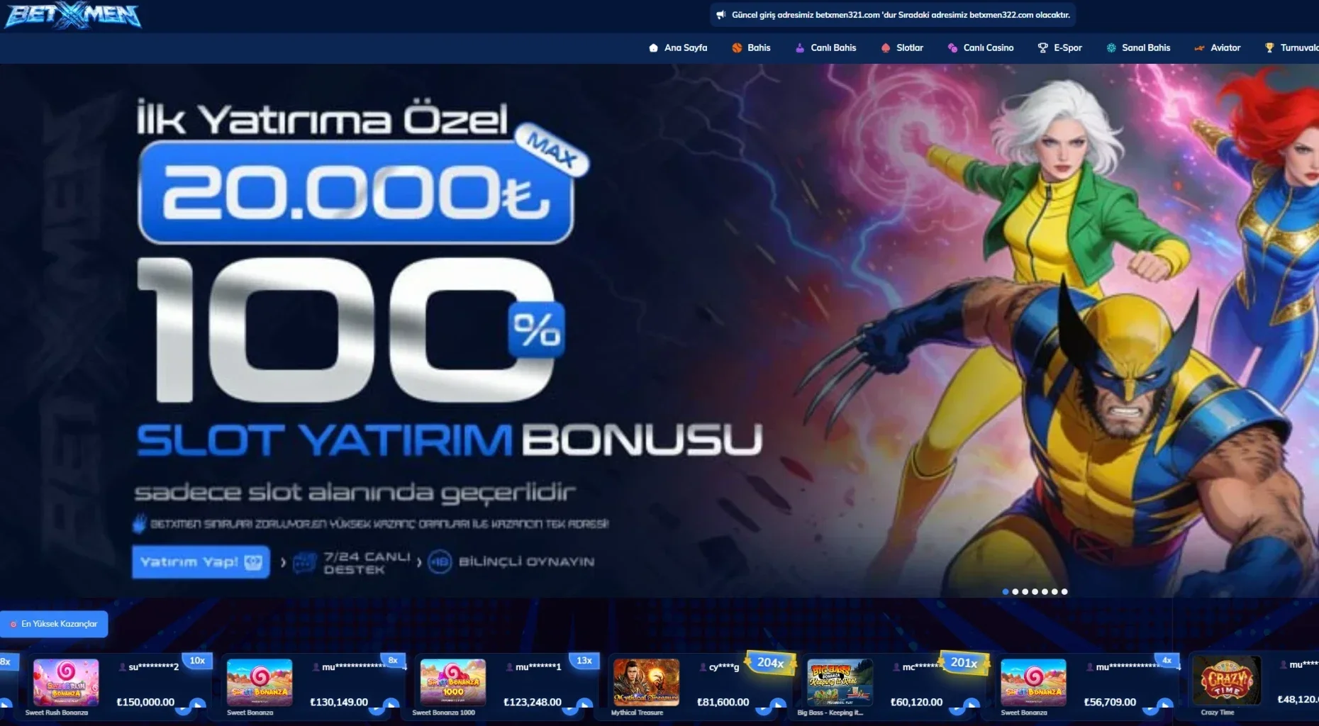 Betxmen arayüz görüntüsü
