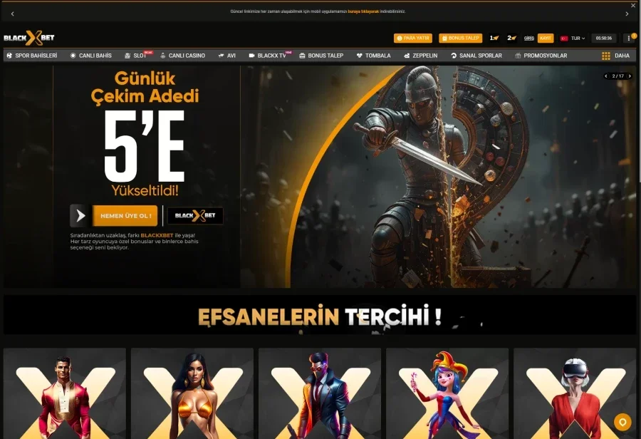 BlackXBet arayüz görüntüsü