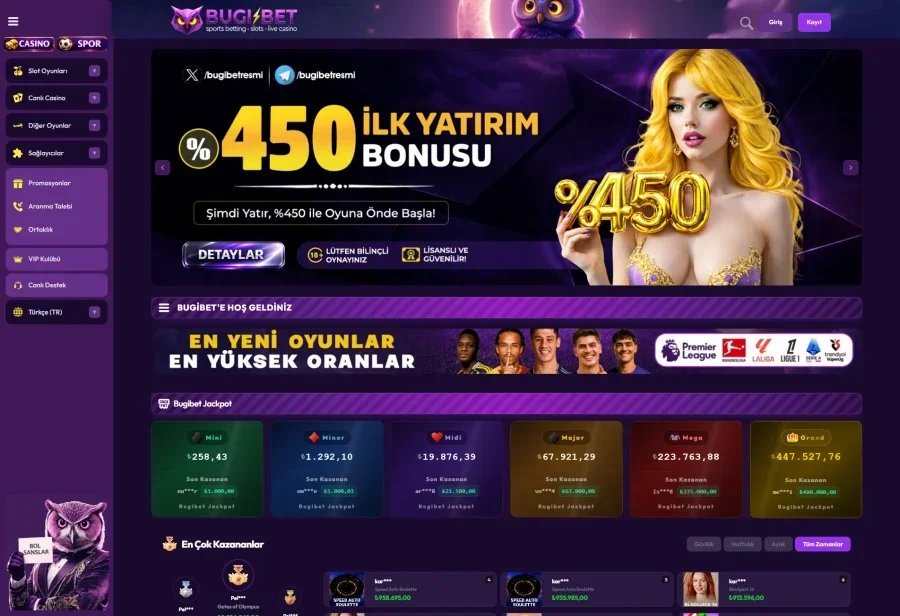 Bugibet arayüz görüntüsü
