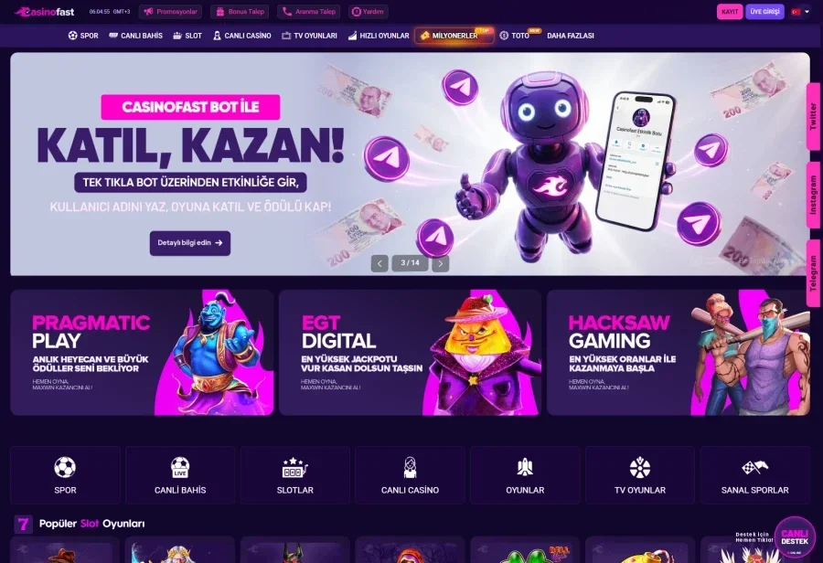 Casinofast arayüz görüntüsü