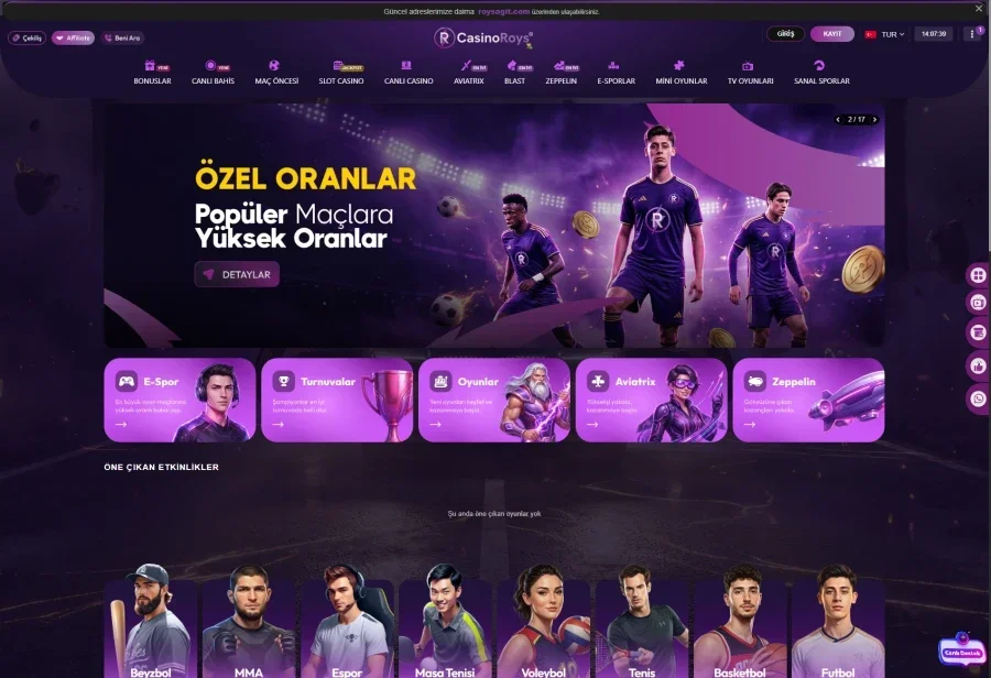 CasinoRoys arayüz görüntüsü