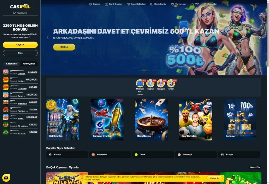 Casipol arayüz görüntüsü