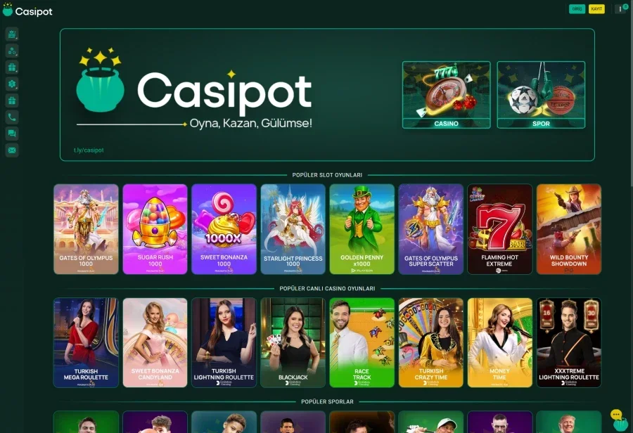 Casipot arayüz görüntüsü