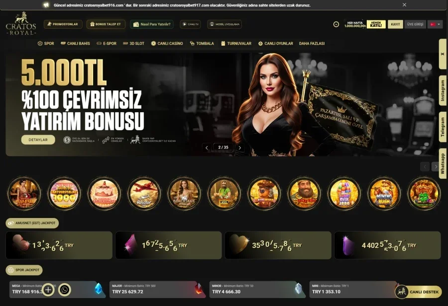 Cratos Royalbet arayüz görüntüsü