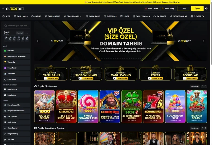 Elexbet arayüz görüntüsü