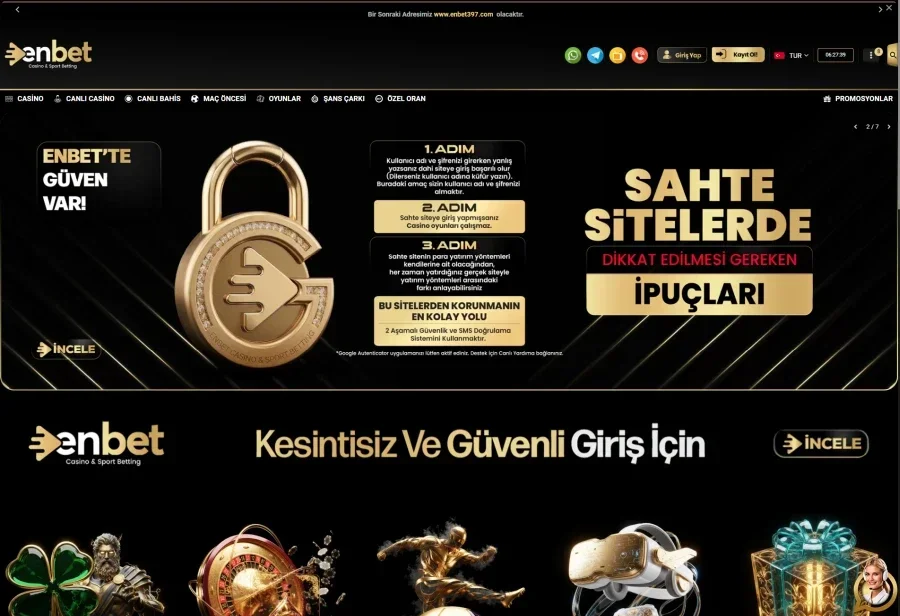 Enbet arayüz görüntüsü