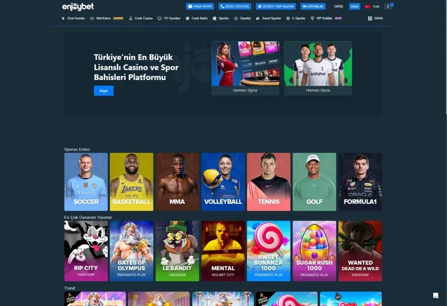 Enjoybet arayüz görüntüsü