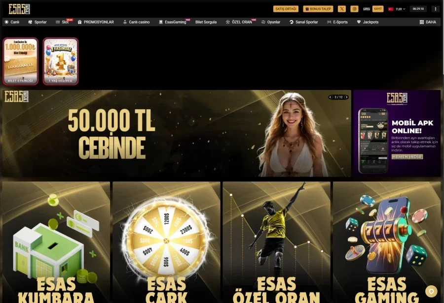 Esas Casino arayüz görüntüsü