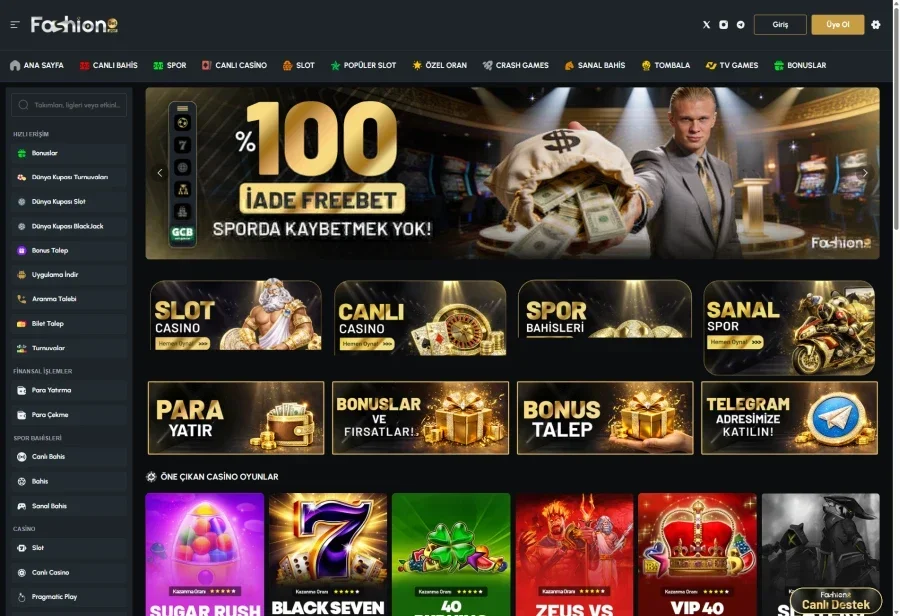 Fashionbet arayüz görüntüsü