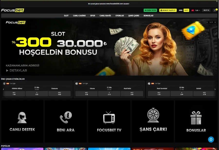 Focusbet arayüz görüntüsü