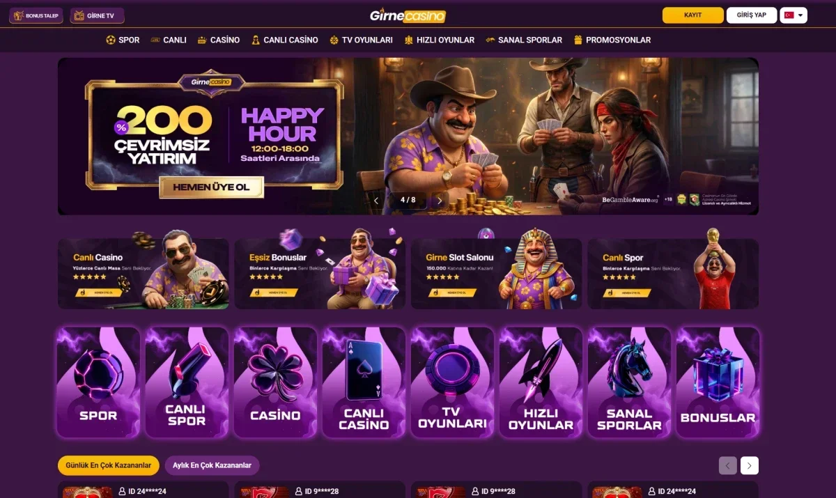 Girne Casino arayüz görüntüsü