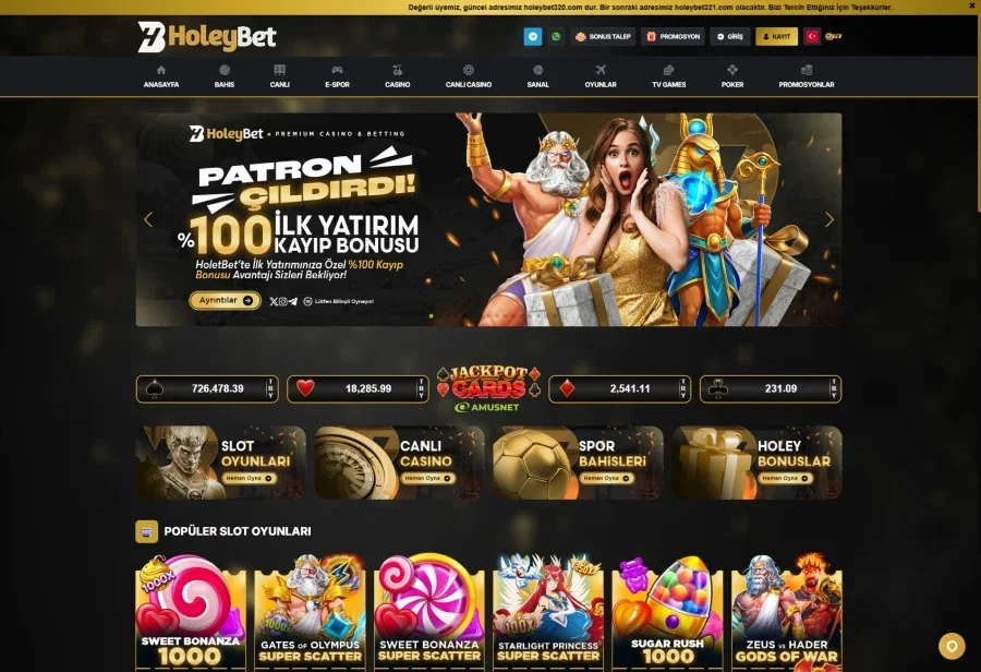 Holeybet arayüz görüntüsü