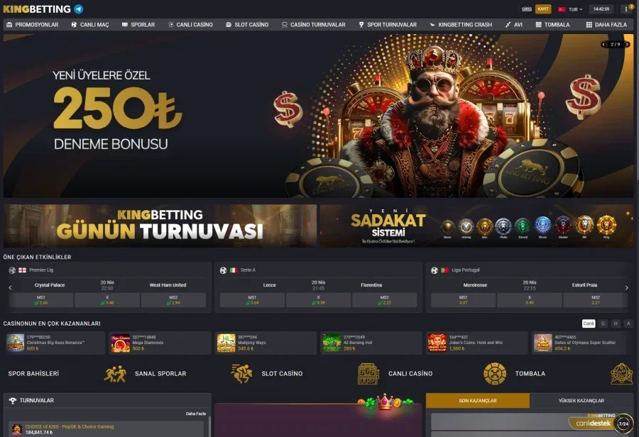 Kingbetting arayüz görüntüsü