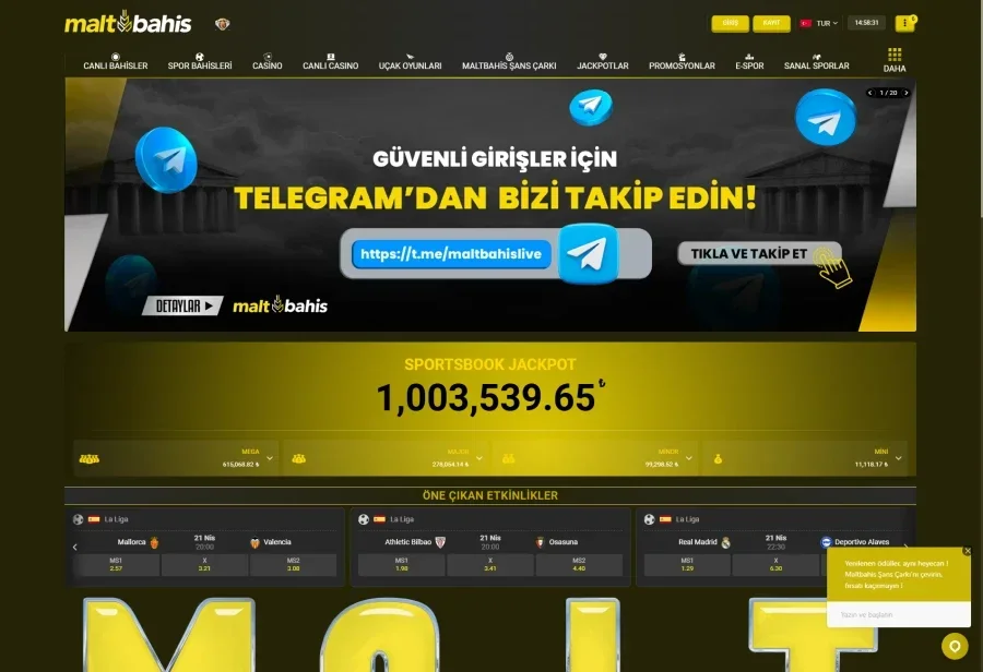 Maltbahis arayüz görüntüsü