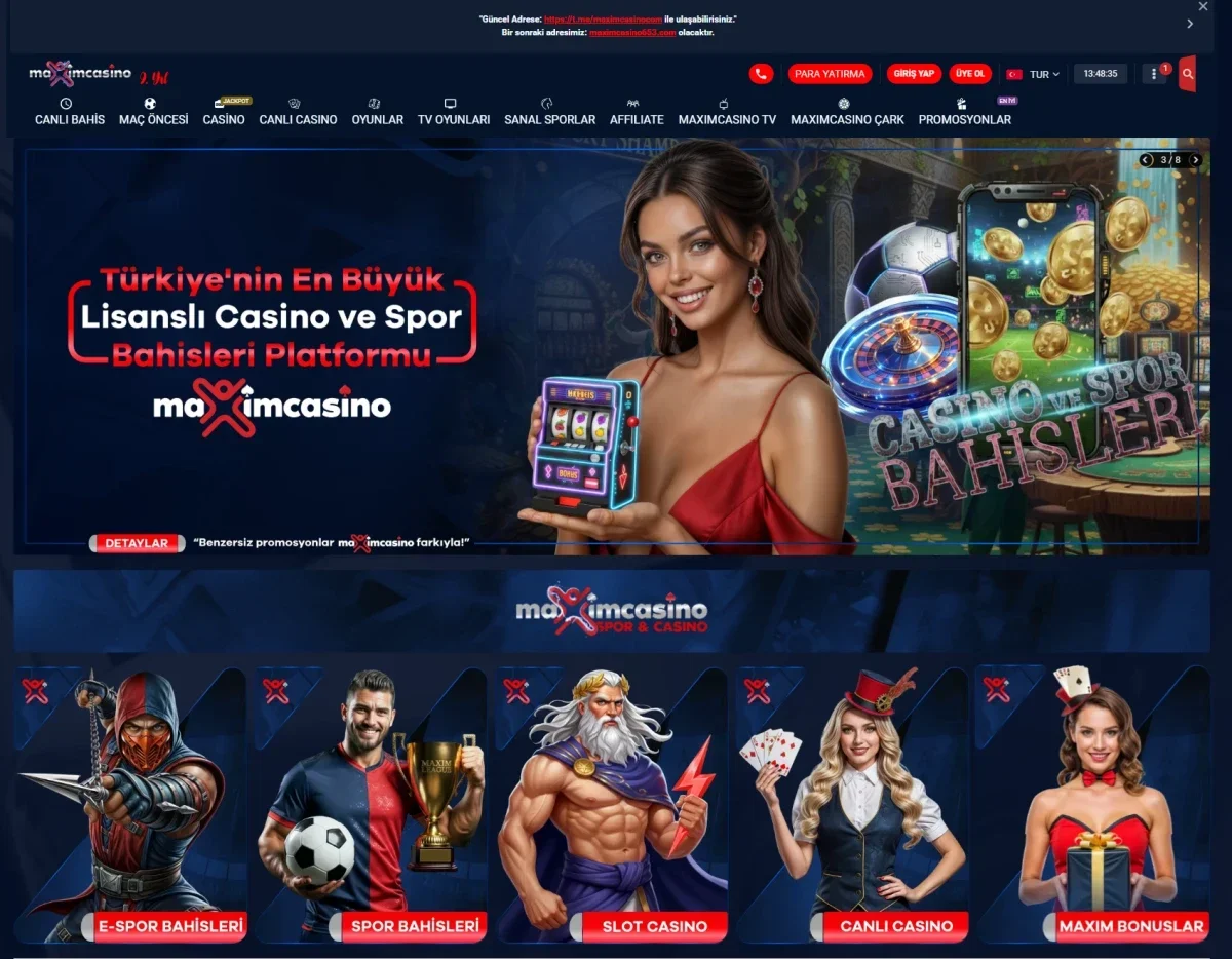 Maxim Casino arayüz görüntüsü
