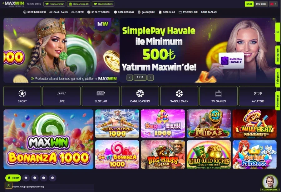Maxwin arayüz görüntüsü