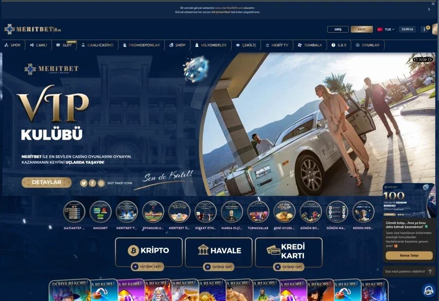 Meritcasino arayüz görüntüsü