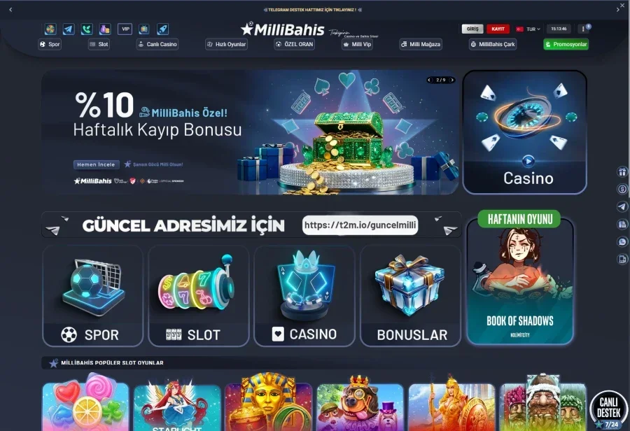 Millibahis arayüz görüntüsü