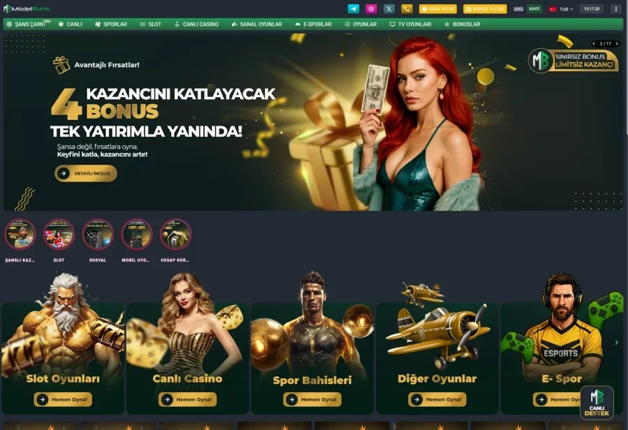 Modelbahis arayüz görüntüsü