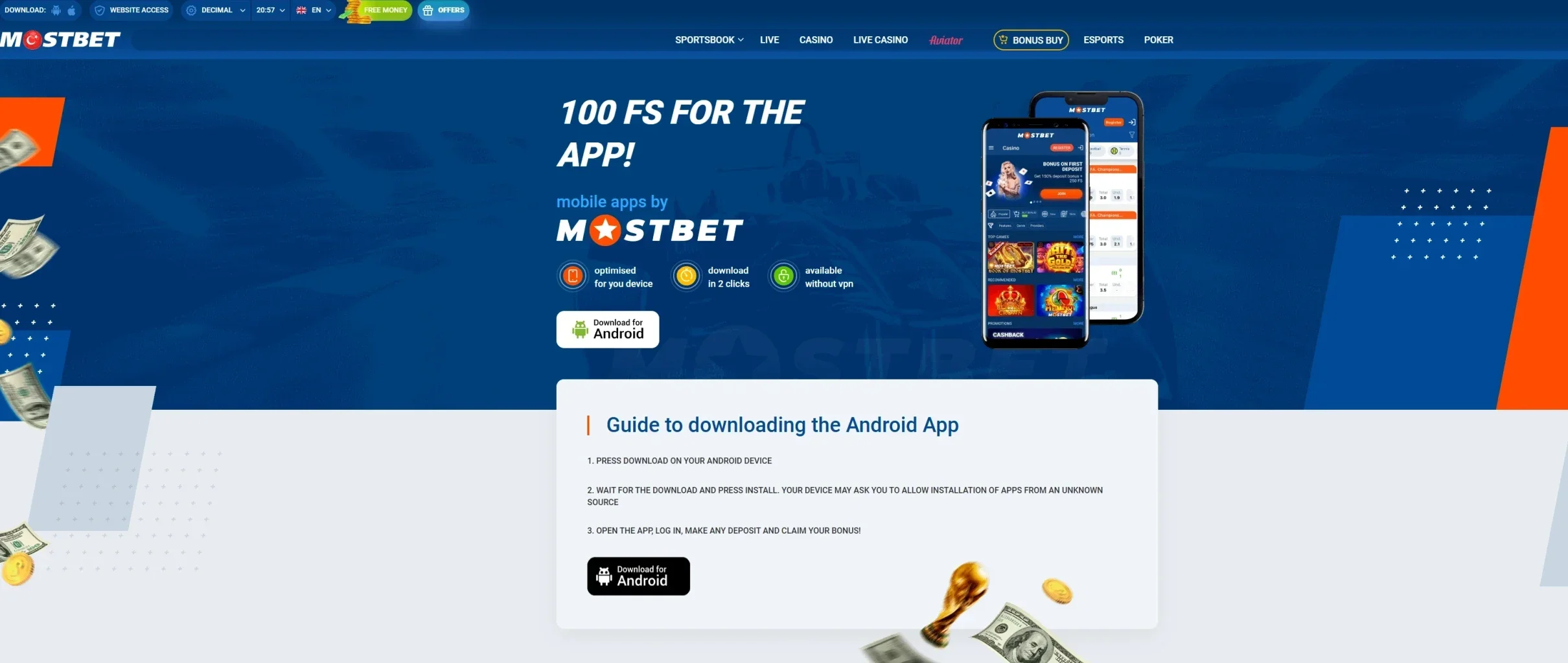 Mostbet arayüz görüntüsü