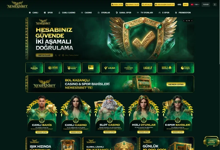 Nemesisbet arayüz görüntüsü