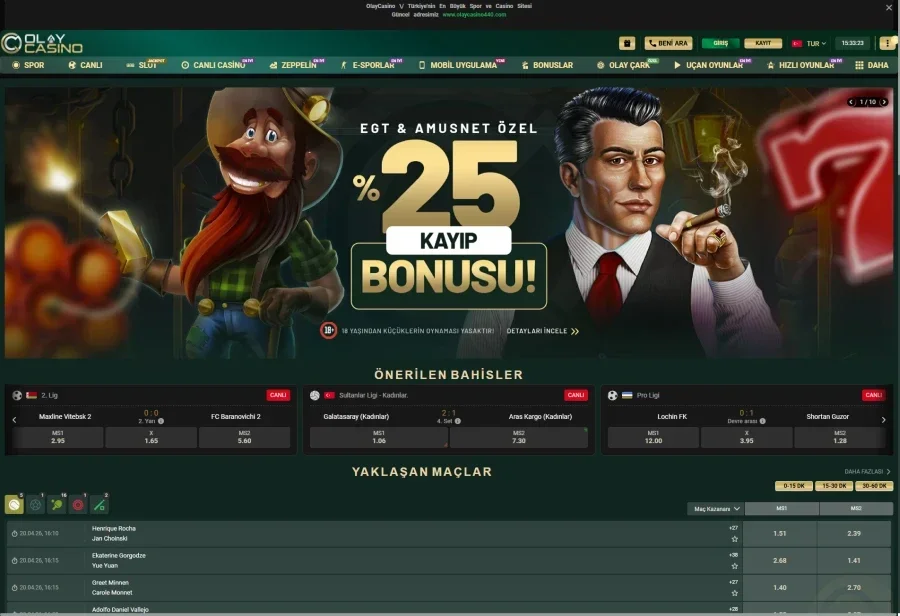 OlayCasino arayüz görüntüsü