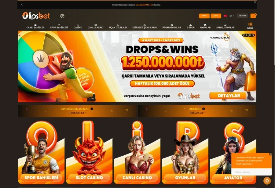 Olipsbet arayüz görüntüsü