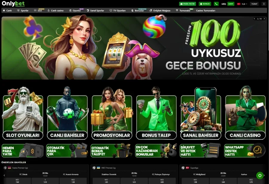 OnlyBet arayüz görüntüsü