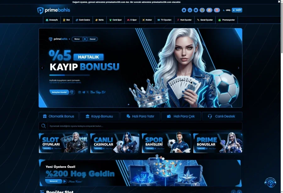 Primebahis arayüz görüntüsü