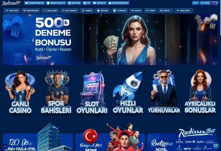 Radissonbet arayüz görüntüsü