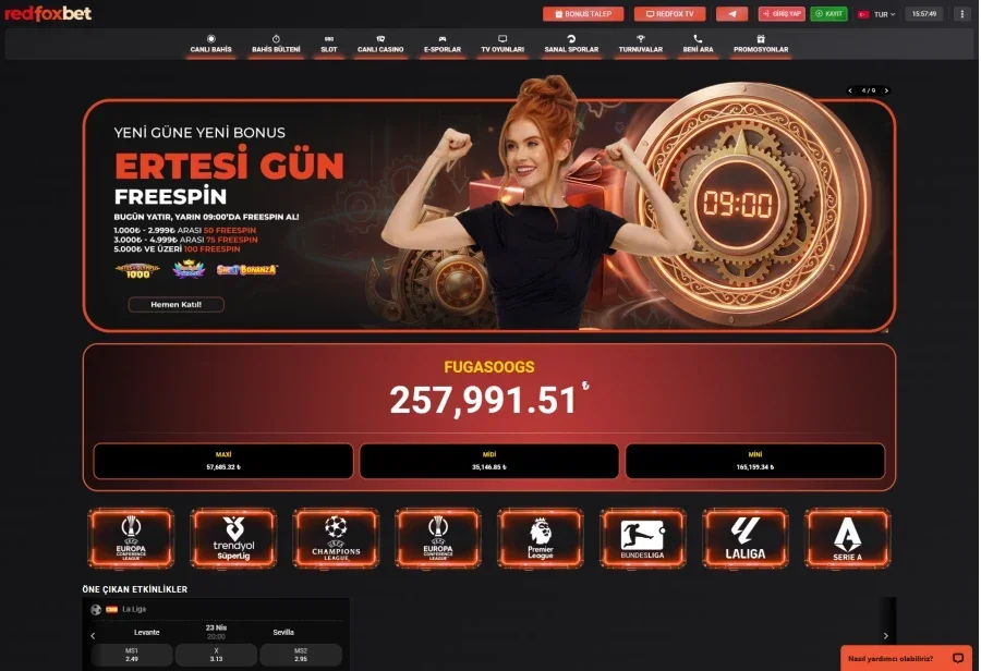 Redfoxbet arayüz görüntüsü