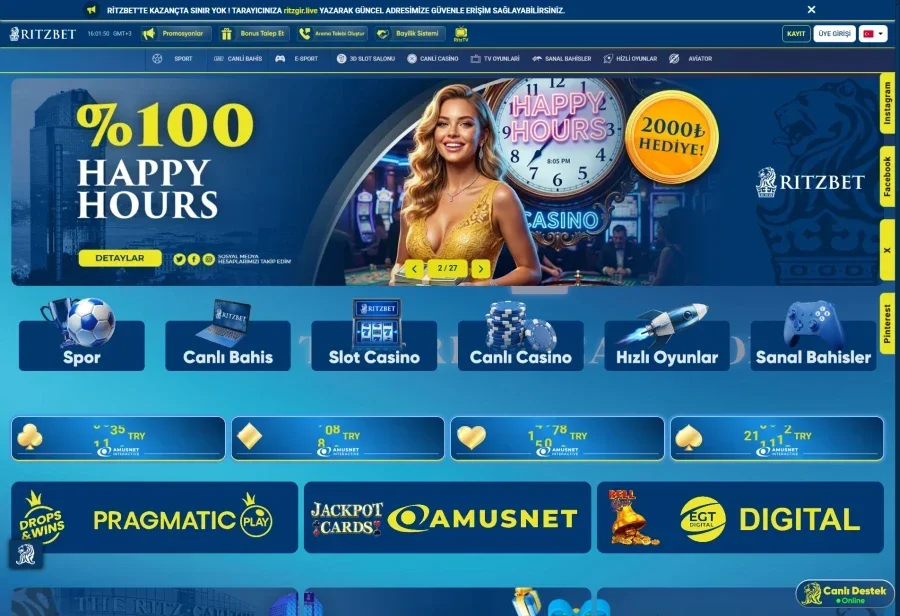 Ritzbet arayüz görüntüsü