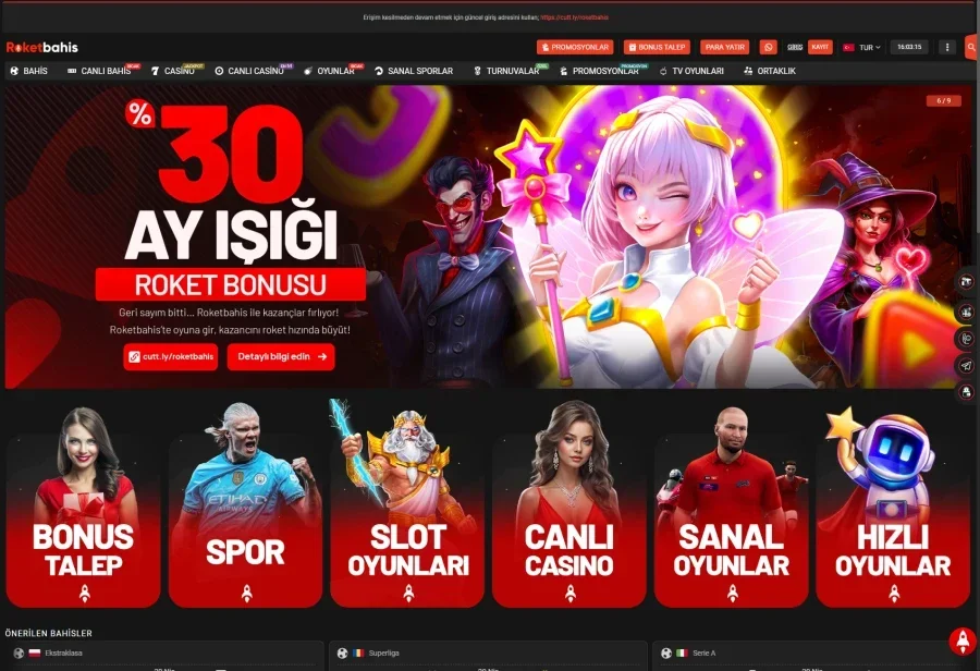 Roketbahis arayüz görüntüsü