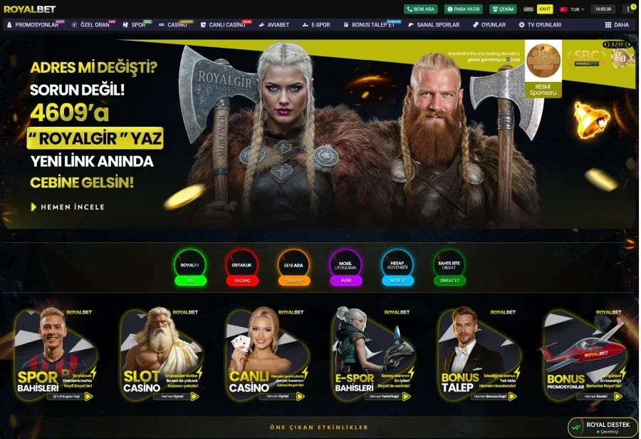 Royalbet arayüz görüntüsü